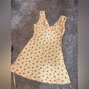 SHEIN Pink and Cream Floral Dress